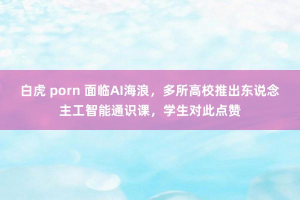 白虎 porn 面临AI海浪，多所高校推出东说念主工智能通识课，学生对此点赞