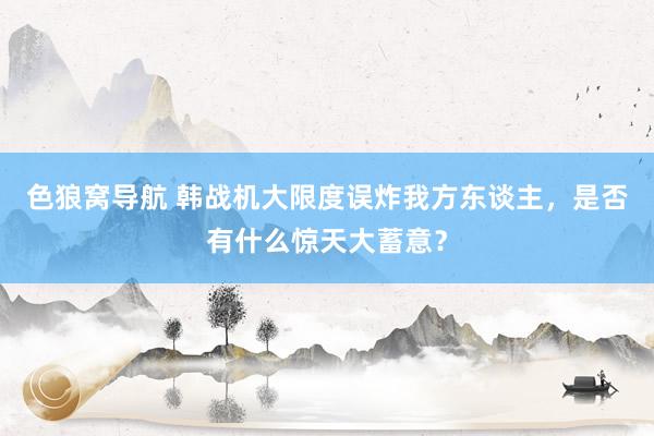 色狼窝导航 韩战机大限度误炸我方东谈主，是否有什么惊天大蓄意？
