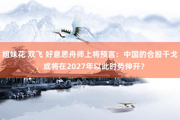 姐妹花 双飞 好意思舟师上将预言：中国的合股干戈，或将在2027年以此时势伸开？