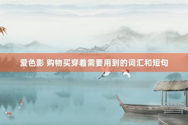 爱色影 购物买穿着需要用到的词汇和短句