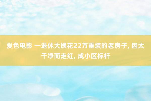 爱色电影 一退休大姨花22万重装的老房子， 因太干净而走红， 成小区标杆