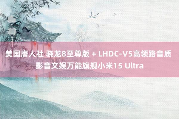 美国唐人社 骁龙8至尊版 + LHDC-V5高领路音质 影音文娱万能旗舰小米15 Ultra